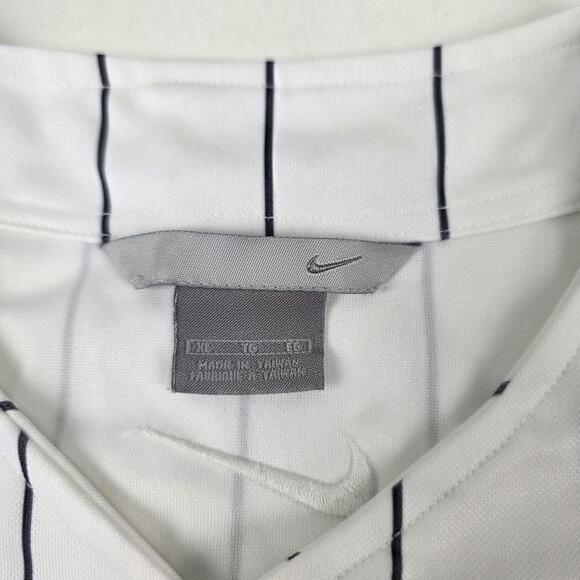 Vtg Y2k Nike Jersey Shirt Mens Extra Large Pinstripe Button Up 31 Baseball 90s - Picture 4 of 12